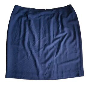 Charter Club Woman Skirt Womens Size 24W Solid All Blue Zip Back Lined Pencil